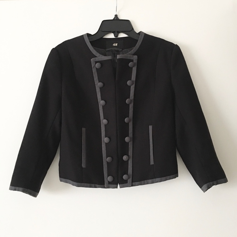 H&M Black Button Jacket